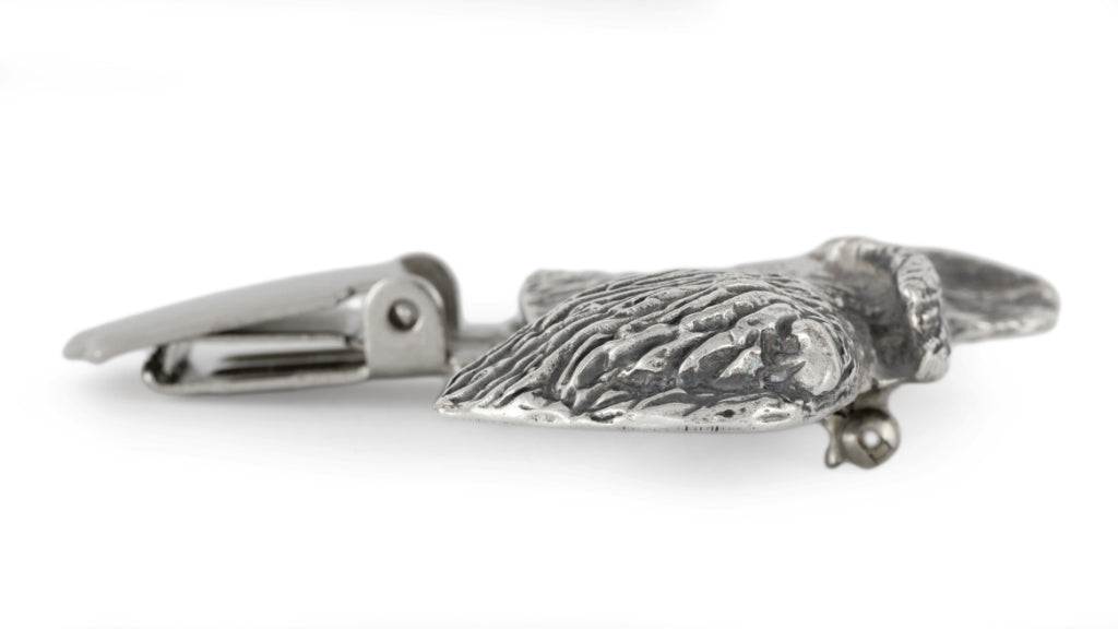 Deerhound, Scottish Deerhound - brooch with a clip, holder for a start number, silver-plated dog show pin from the Art-Dog brand