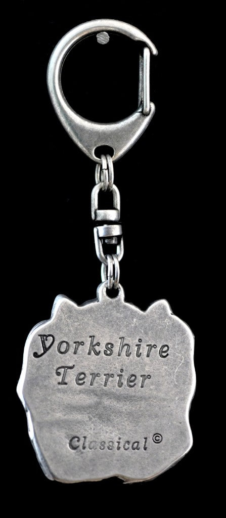 Yorkshire Terrier, Yorkie I - Silver-plated key ring with dog, handbag decoration, backpack pendant by Art-Dog brand