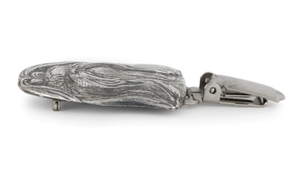 Shih Tzu, Chrysanthemum Dog - brooch with a clip, holder for a start number, silver-plated dog show pin from the Art-Dog brand