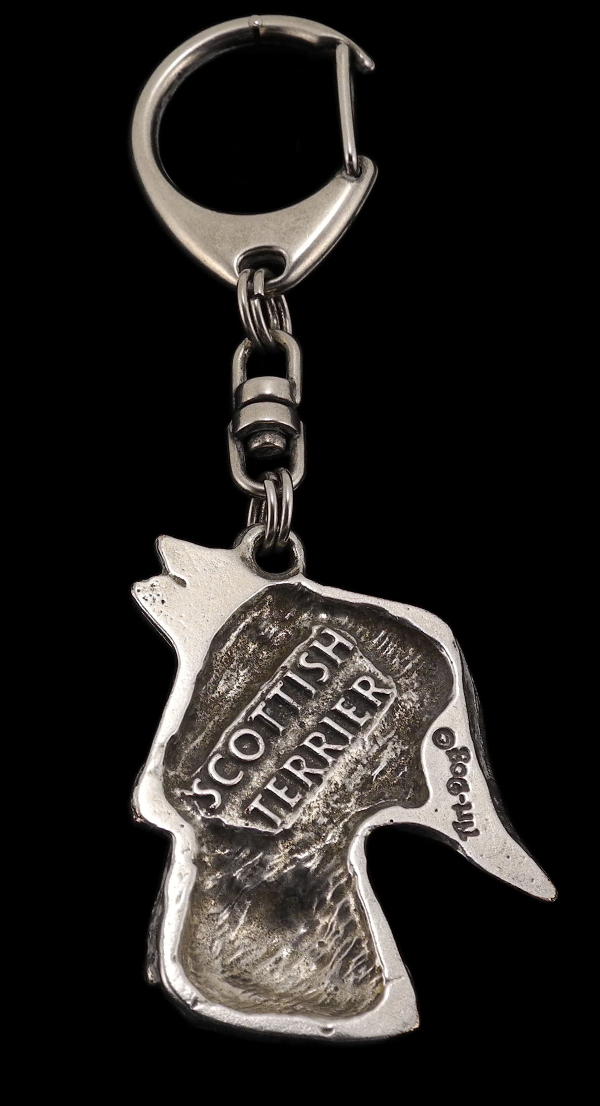 Scottish terrier, Aberdeen Terrier, Scottie, Aberdeenie - Silver-plated key ring with dog, handbag decoration, backpack pendant by Art-Dog brand