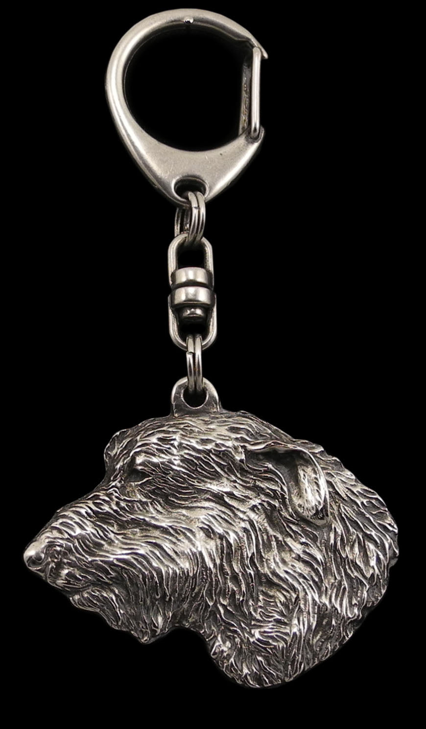Irish Wolfhound I - Silver-plated key ring with a dog in a gift box, handbag decoration, backpack pendant by Art-Dog brand