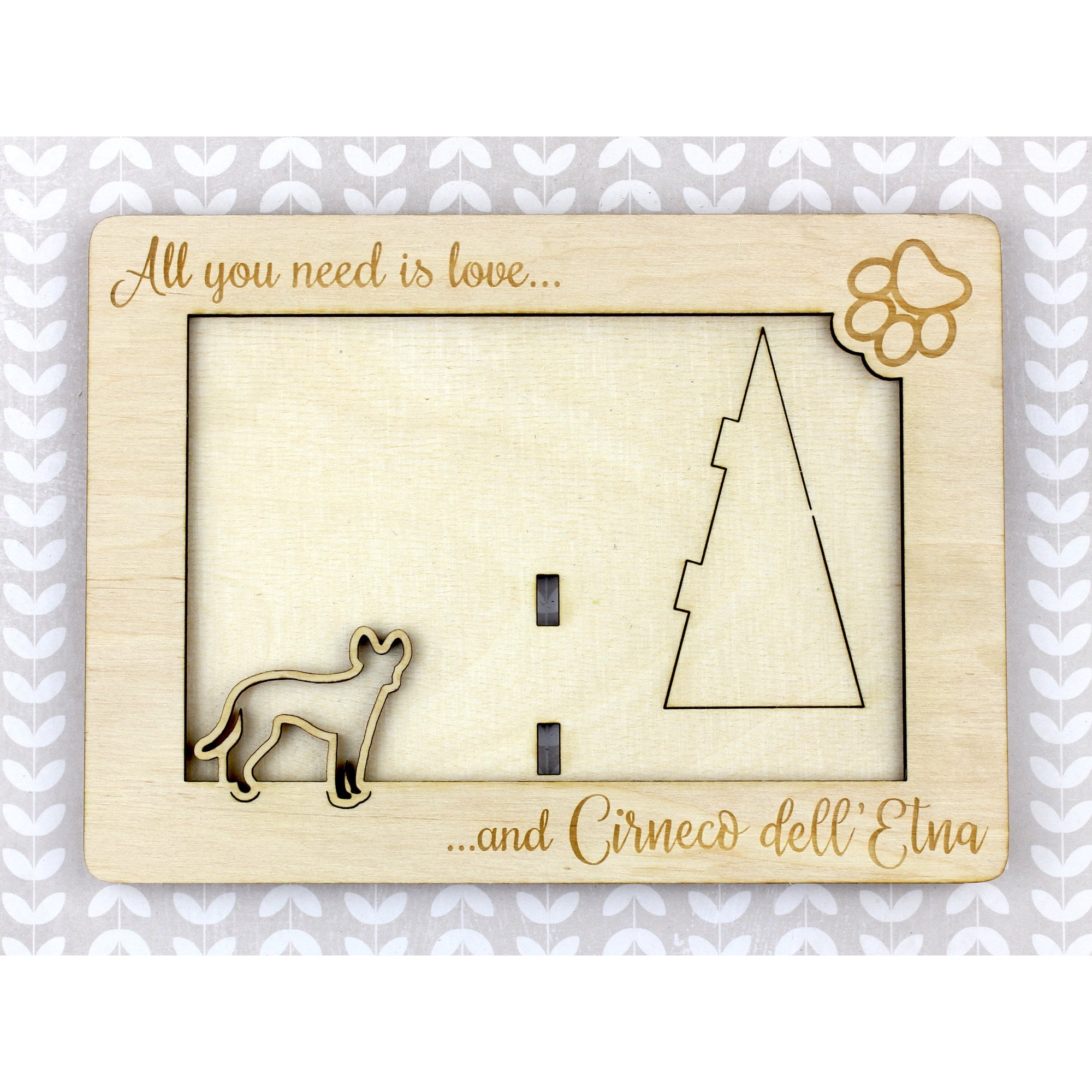 Cirneco dell'Etna - Photo frame, engraved wooden frame, a lovely gadget for the dog lover by Art-Dog