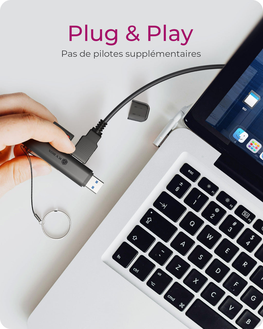 ICY BOX Lecteur de cartes 3 en 1 via l'interface USB Type-A & USB Type-C