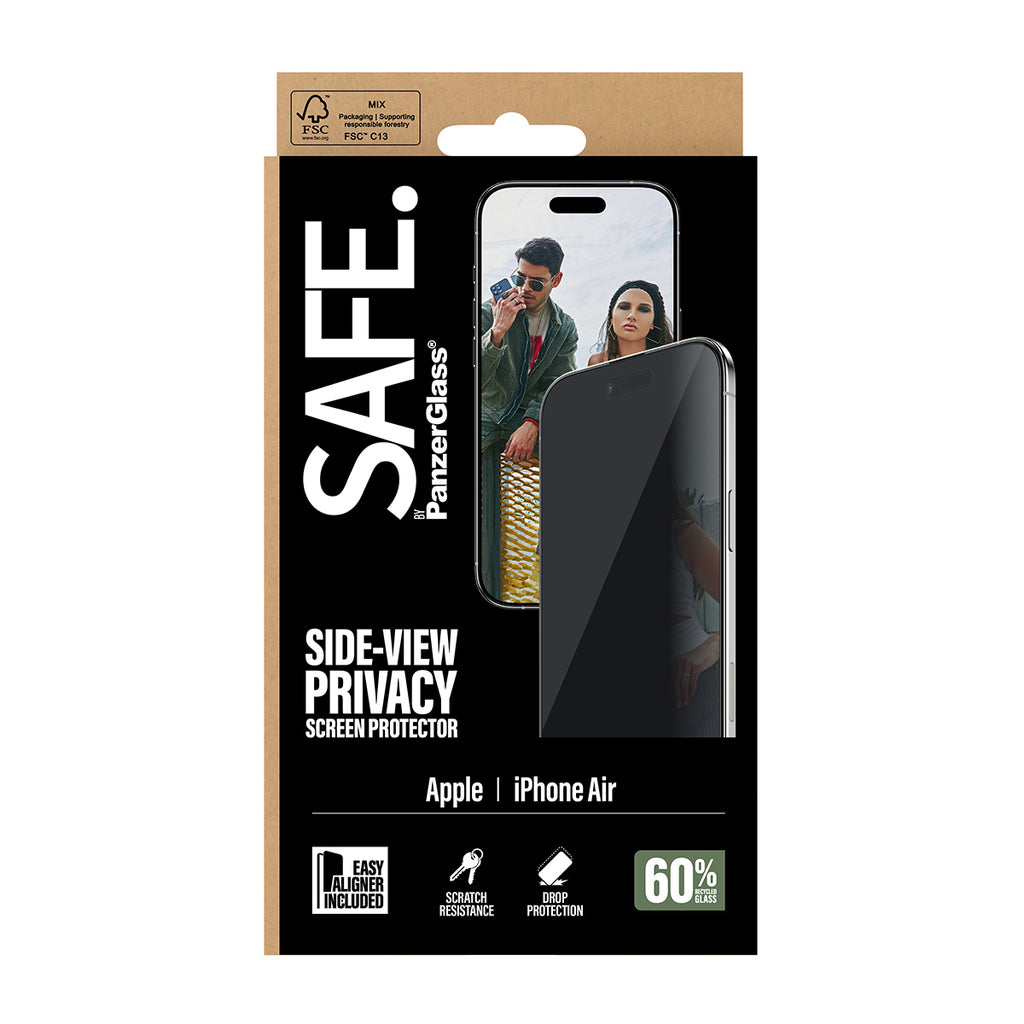 PanzerGlass SAFE. by ® 2-Way Privacy Screen Protector iPhone Air | Ultra-Wide Fit w. EasyAligner Protection d'écran transparent Apple 1 pièce(s)