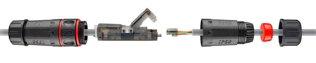 Connecteur de fils RJ-45 KON525, Noir