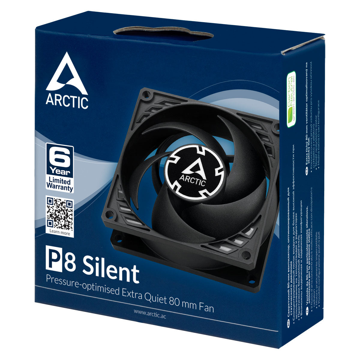 ARCTIC P8 Silent Ventilateur de Boîtier PC 8 cm Noir