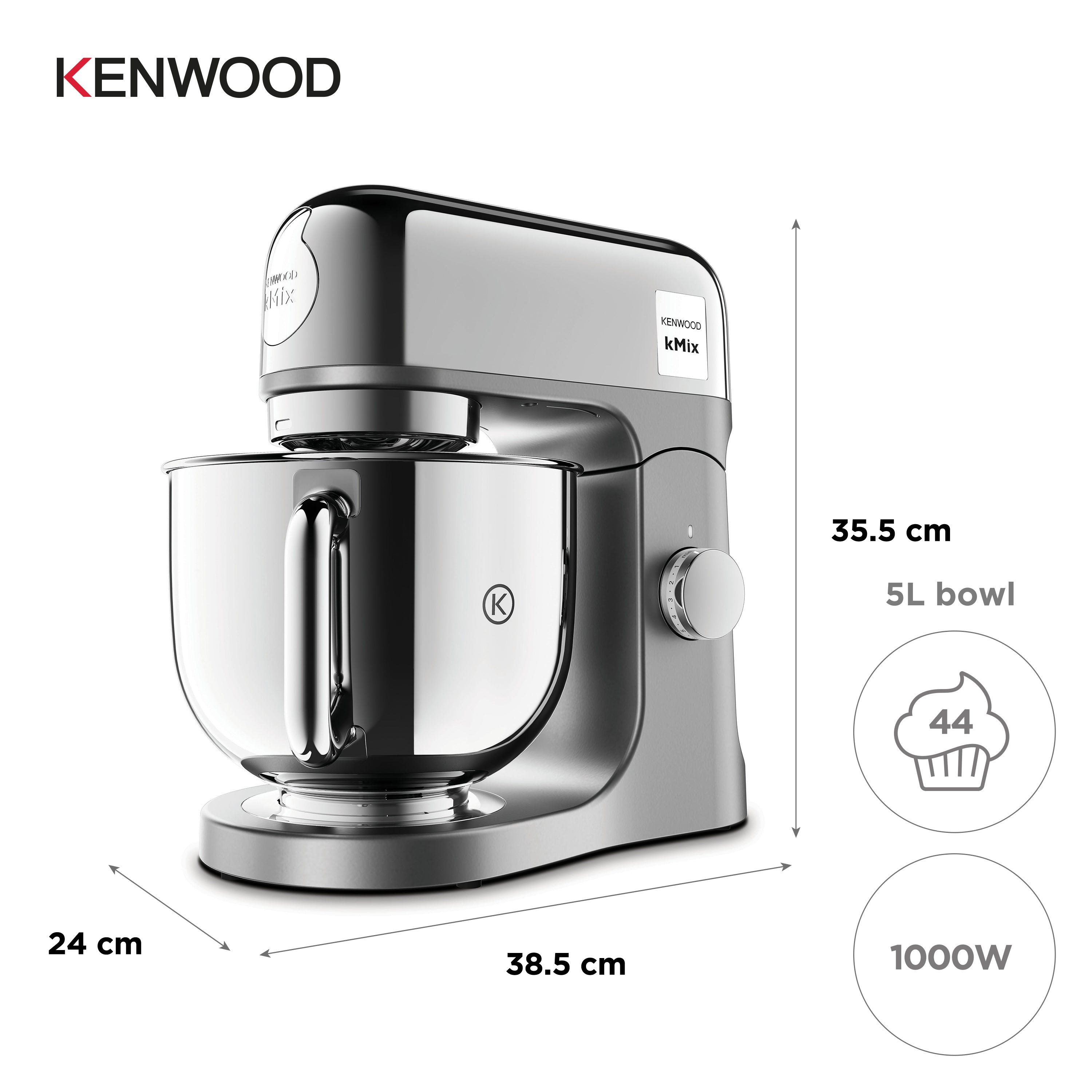 Kenwood kMix Special Edition Robot mixer 1000 W Chrome, Gris