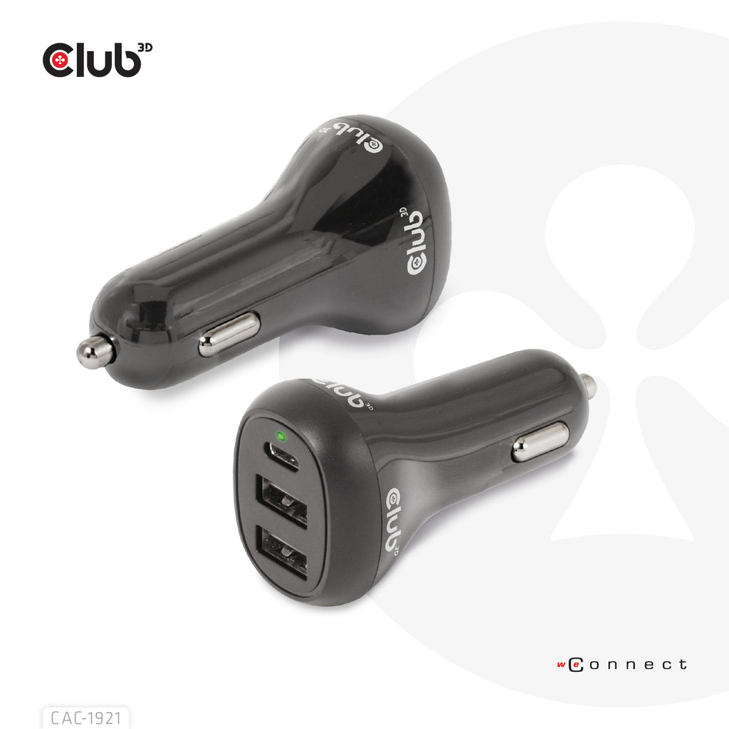 CLUB3D CAC-1921 chargeur d'appareils mobiles Ordinateur portable Noir Allume-cigare Auto