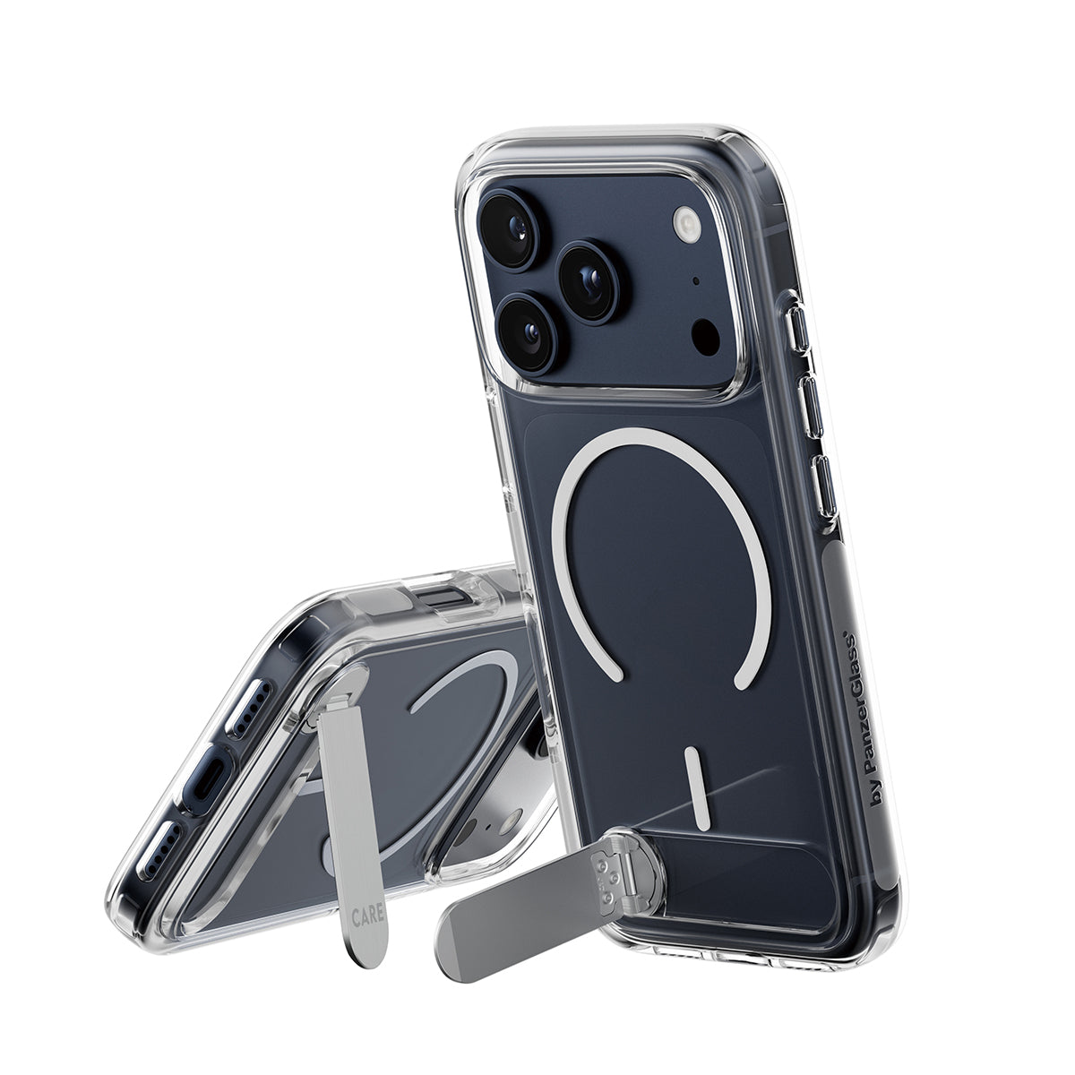 PanzerGlass CARE™ by ® Kickstand Case Transparent w. MagSafe iPhone 17 Pro coque de protection pour téléphones portables Housse