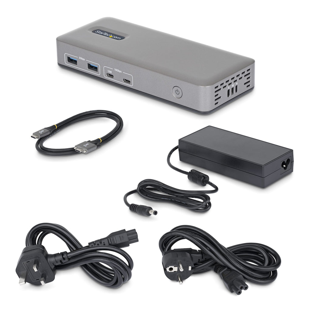 StarTech.com Station d'Accueil USB-C Double Écran DisplayPort 4K 60Hz, Charge 100W, 1 GbE