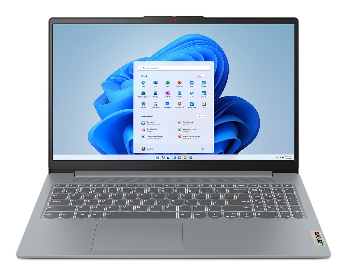 Lenovo IdeaPad Slim 3 15AMN8 AMD Ryzen™ 3 7320U Ordinateur portable 39,6 cm (15.6") Full HD 8 Go LPDDR5-SDRAM 512 Go SSD Wi-Fi 6 (802.11ax) Windows 11 Home Allemand Gris