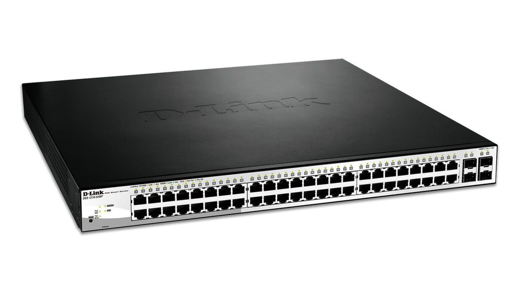 D-Link DGS-1210-52MP Switch Gigabit Ethernet Géré L2 PoE, 48 Ports RJ-45, 4 SFP, Noir/Gris
