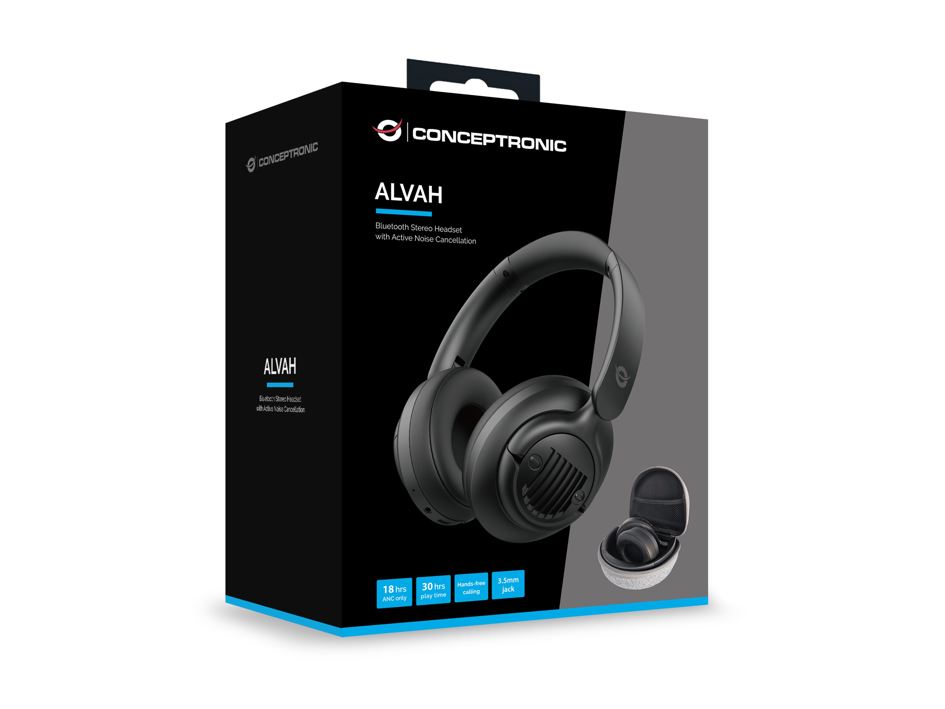 Conceptronic ALVAH02B casque Avec fil &sans fil Arceau Appels/Musique Bluetooth Noir