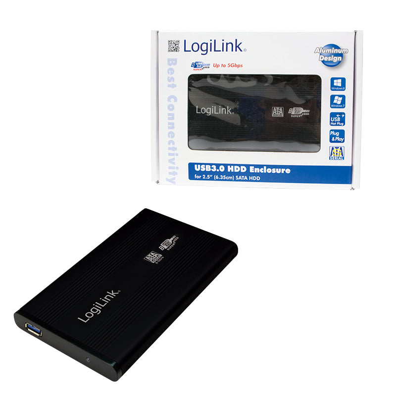 LogiLink UA0106 Boîtier de disques de stockage Noir 2.5" Alimenté par port USB