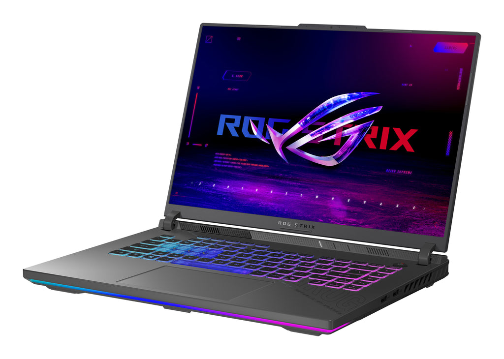 ASUS ROG Strix G16 G614PR-RV164W AMD Ryzen™ 9 8940HX Ordinateur portable 40,6 cm (16") WUXGA 16 Go DDR5-SDRAM 512 Go SSD NVIDIA GeForce RTX 5070 Ti Wi-Fi 6E (802.11ax) Windows 11 Home Gris QWERTZ Allemand