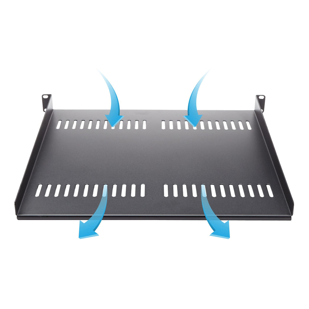 StarTech.com Étagère pour Rack Serveur 1U, Plateau Cantilever Universel Ventilé 19", Acier, Capacité 20kg, Profondeur 40