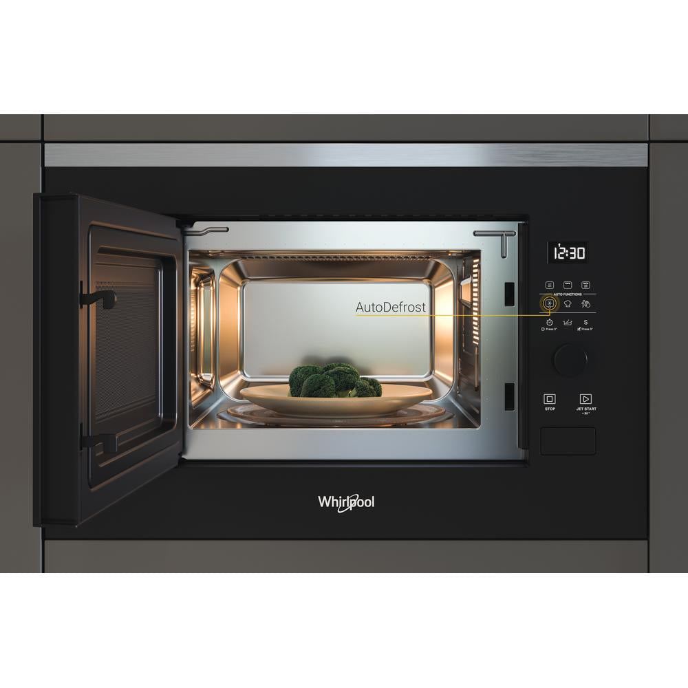Whirlpool WMF201G Noir, Acier inoxydable Micro-ondes grill Intégré 20 L 800 W