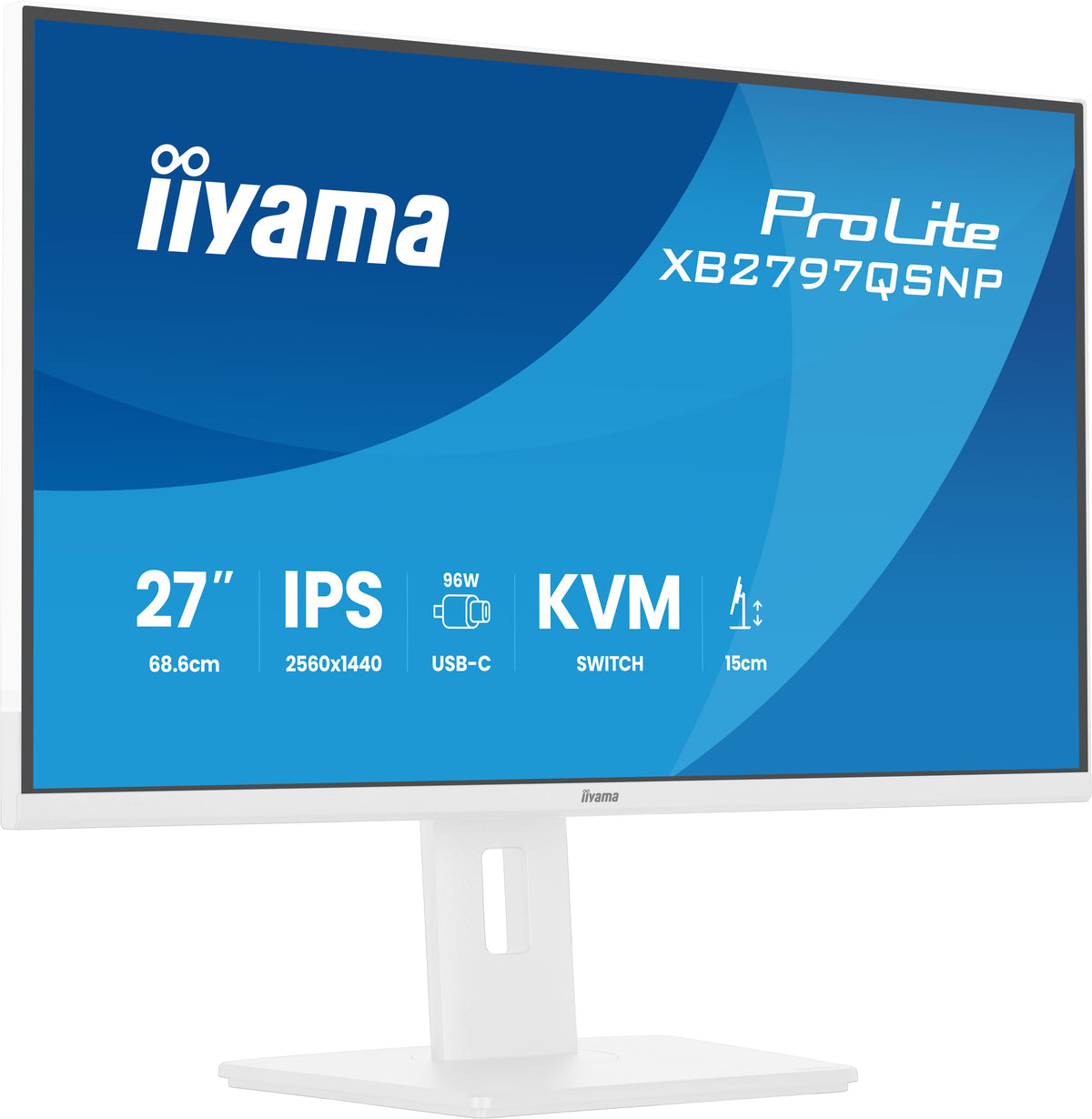 iiyama ProLite XB2797QSNP-W1 écran plat de PC 68,6 cm (27") 2560 x 1440 pixels Quad HD LCD Blanc