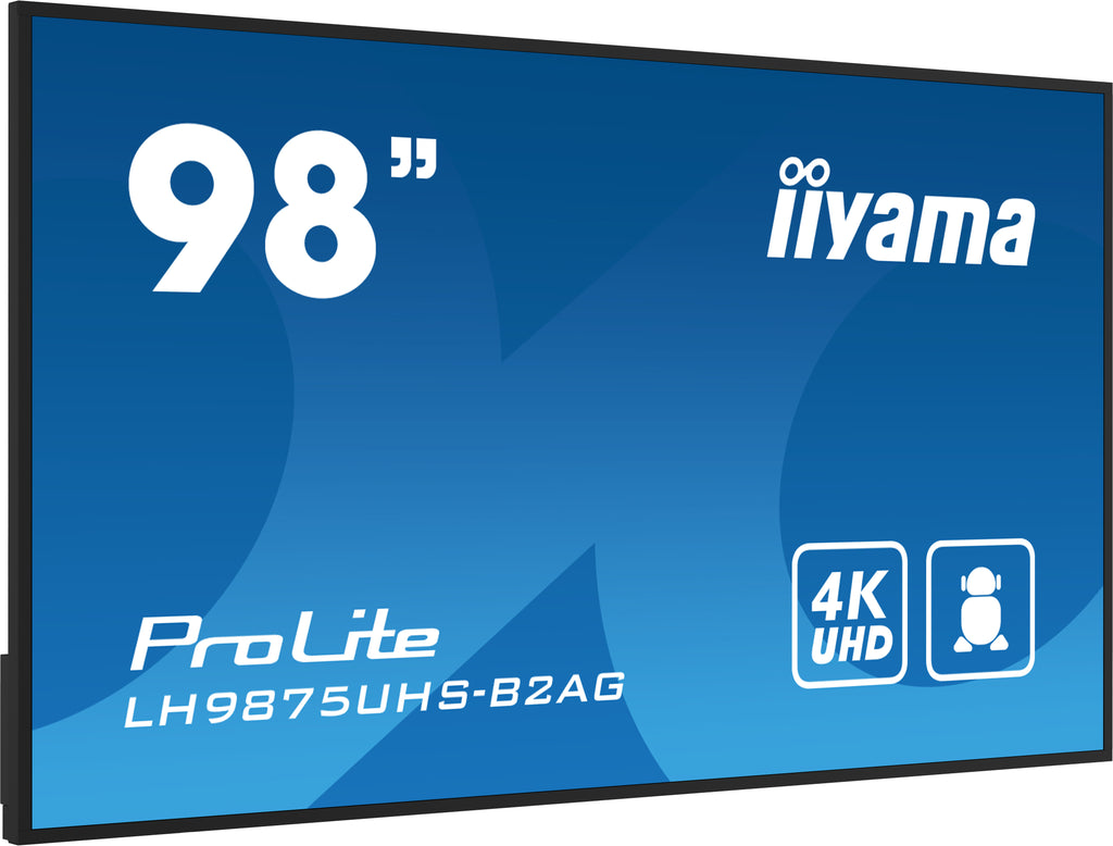 iiyama LH9875UHS-B2AG Écran d'affichage dynamique Écran plat de signalisation numérique 2,48 m (97.5") LED Wifi 500 cd/m² 4K Ultra HD Noir Intégré dans le processeur Android 11 24/7 - vue 4