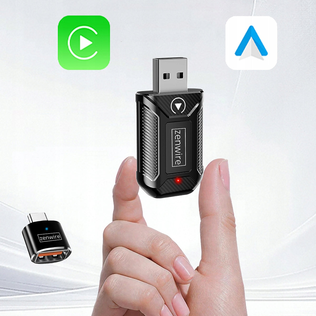 Mini-adaptateur CarPlay/Android Auto sans fil CarLink Audio USB/USB-C 10 m Zenwire M30