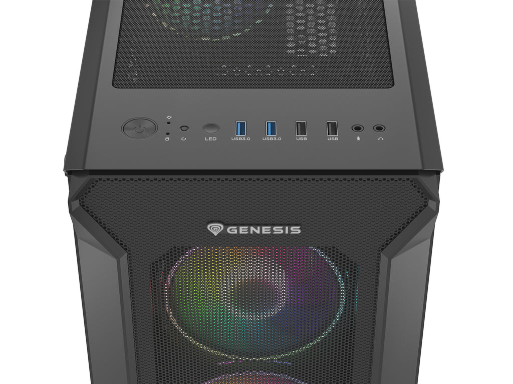 Boîtier PC Midi Tower Irid 505 ARGB, Noir et Transparent