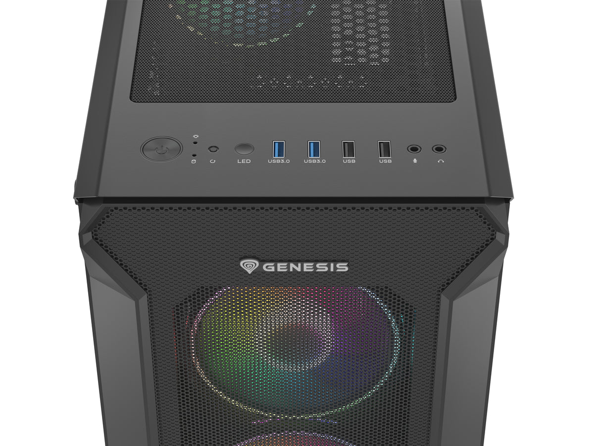 Boîtier PC Midi Tower Irid 505 ARGB, Noir et Transparent
