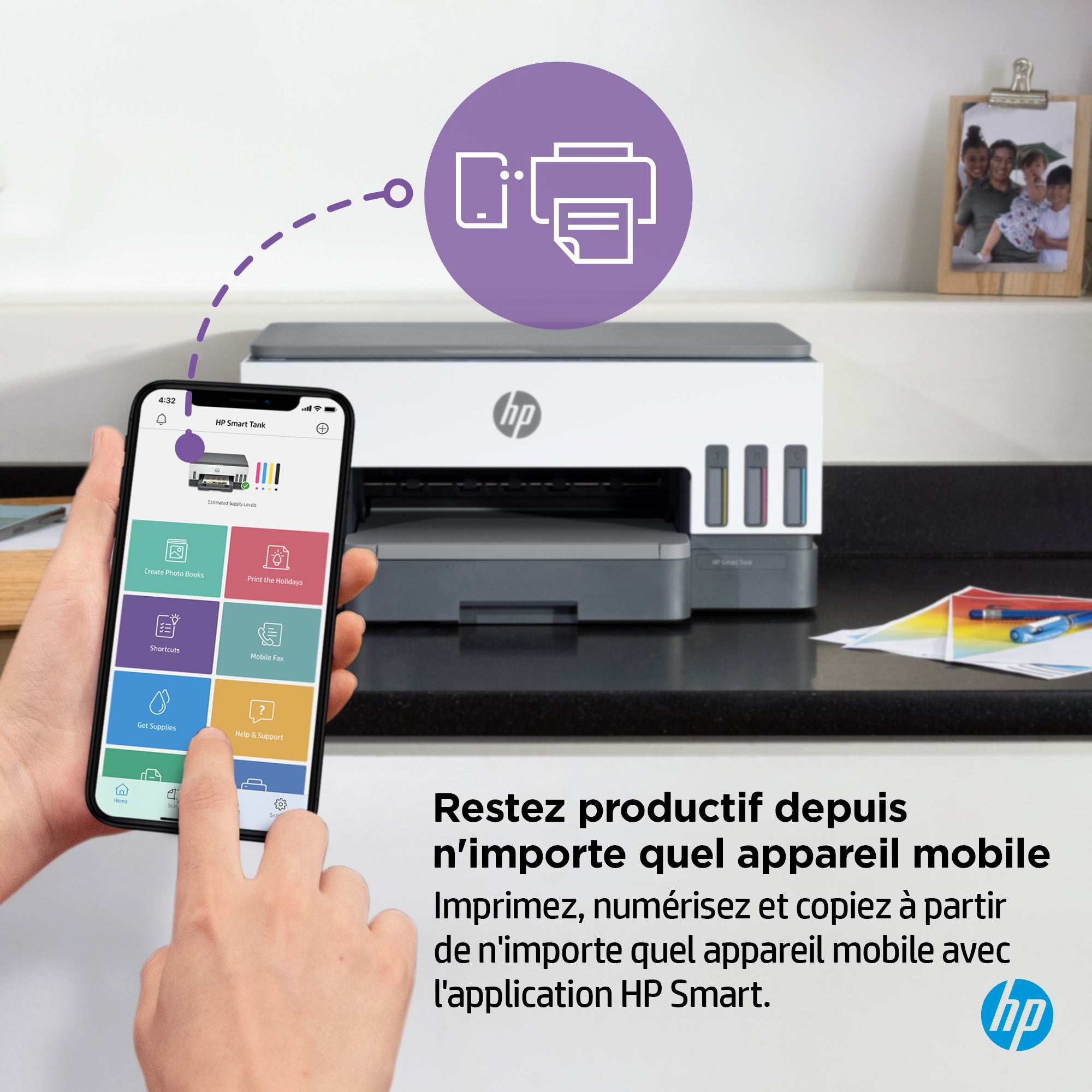 HP Smart Tank 7005 Sans fil All-in-One Couleur Imprimante, Impression recto-verso; copieur, scanner