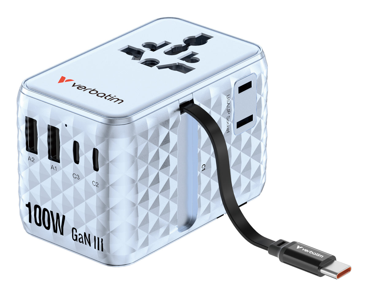 Verbatim 30192 Chargeur Universel Secteur Charge Rapide, Bleu