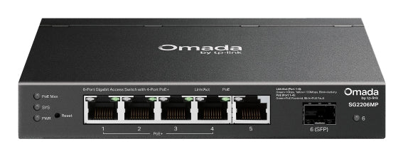 TP-Link Omada SG2206MP commutateur réseau L2 Gigabit Ethernet (10/100/1000) Connexion Ethernet, supportant l'alimentation via ce port (PoE)