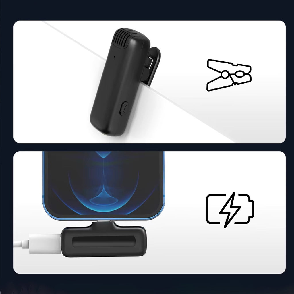 Microphone-cravate sans fil USB-C Bluetooth à effet de surface pour téléphone Zenwire TrueTone J13
