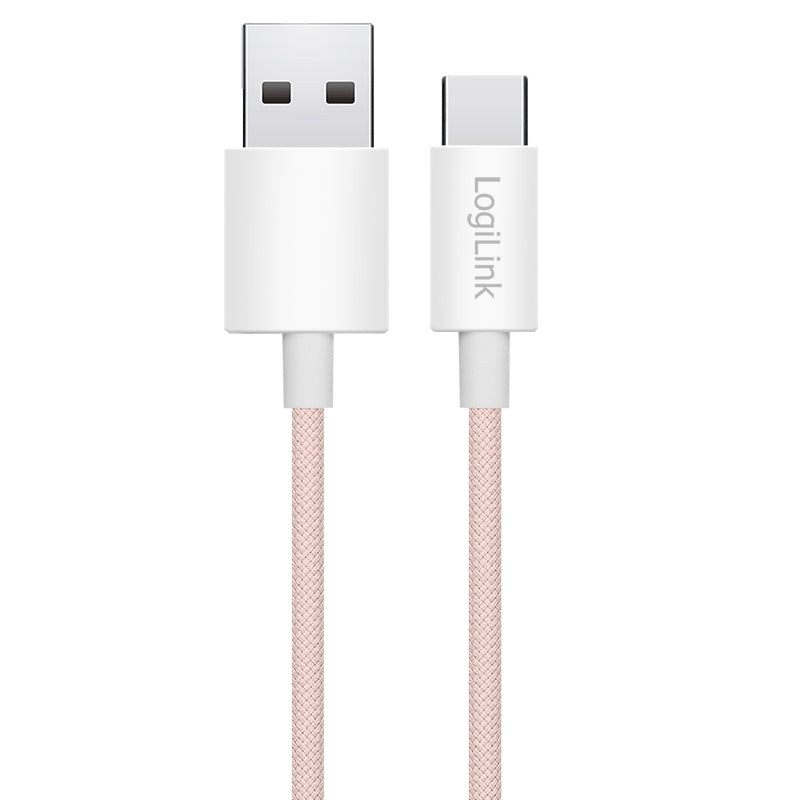 LogiLink CU0324 câble USB USB 2.0 1 m USB A USB C 0,48 Gbit/s 60 W Rose