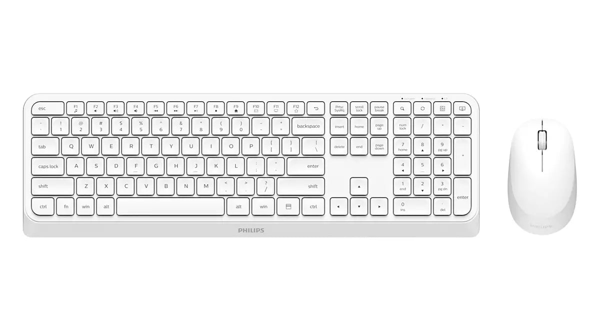 Philips 3000 series SPT6307W/00 clavier Souris incluse Universel RF sans fil QWERTY Anglais Blanc