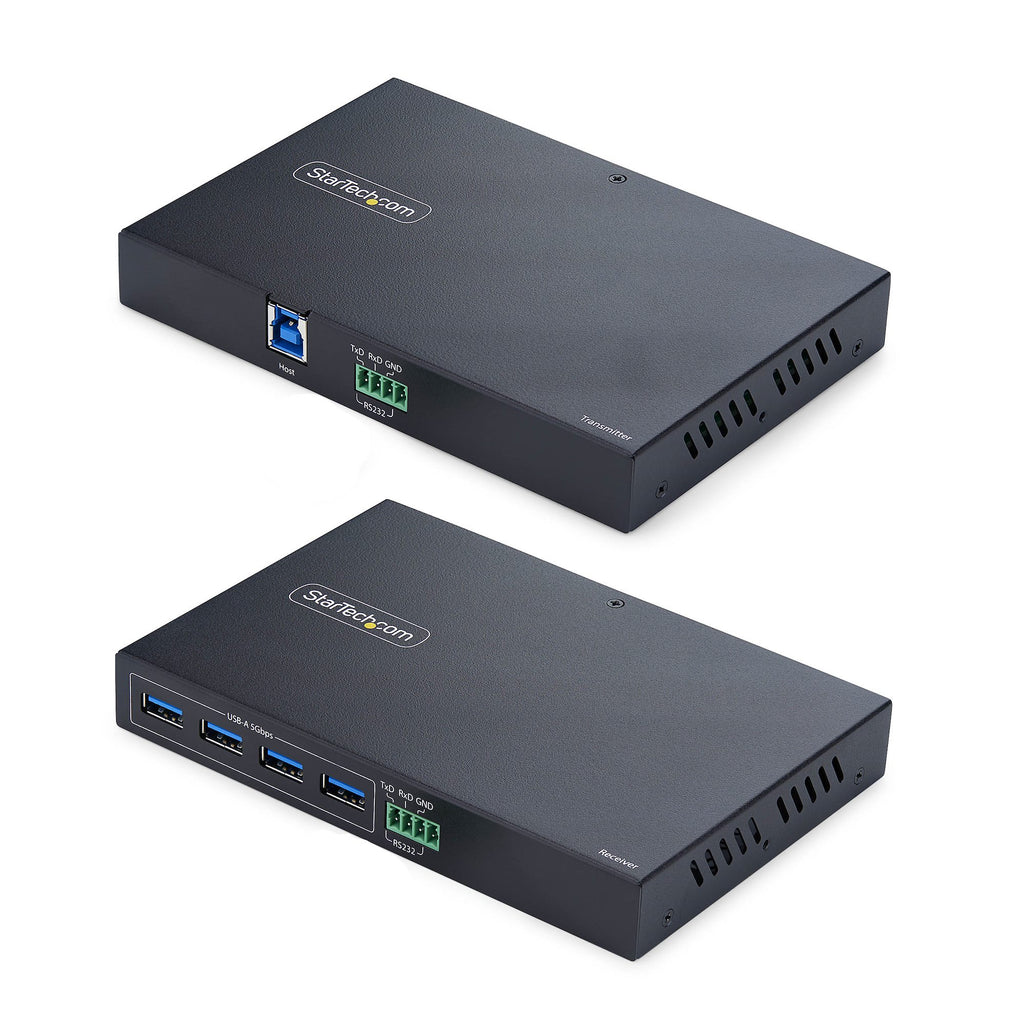 StarTech.com Extension USB 3.0 vers Ethernet 4 Ports jusqu'à 100m via RJ45 Cat6a/Cat7/Cat8, Hub 4xUSB-A 5 Gbps, TAA