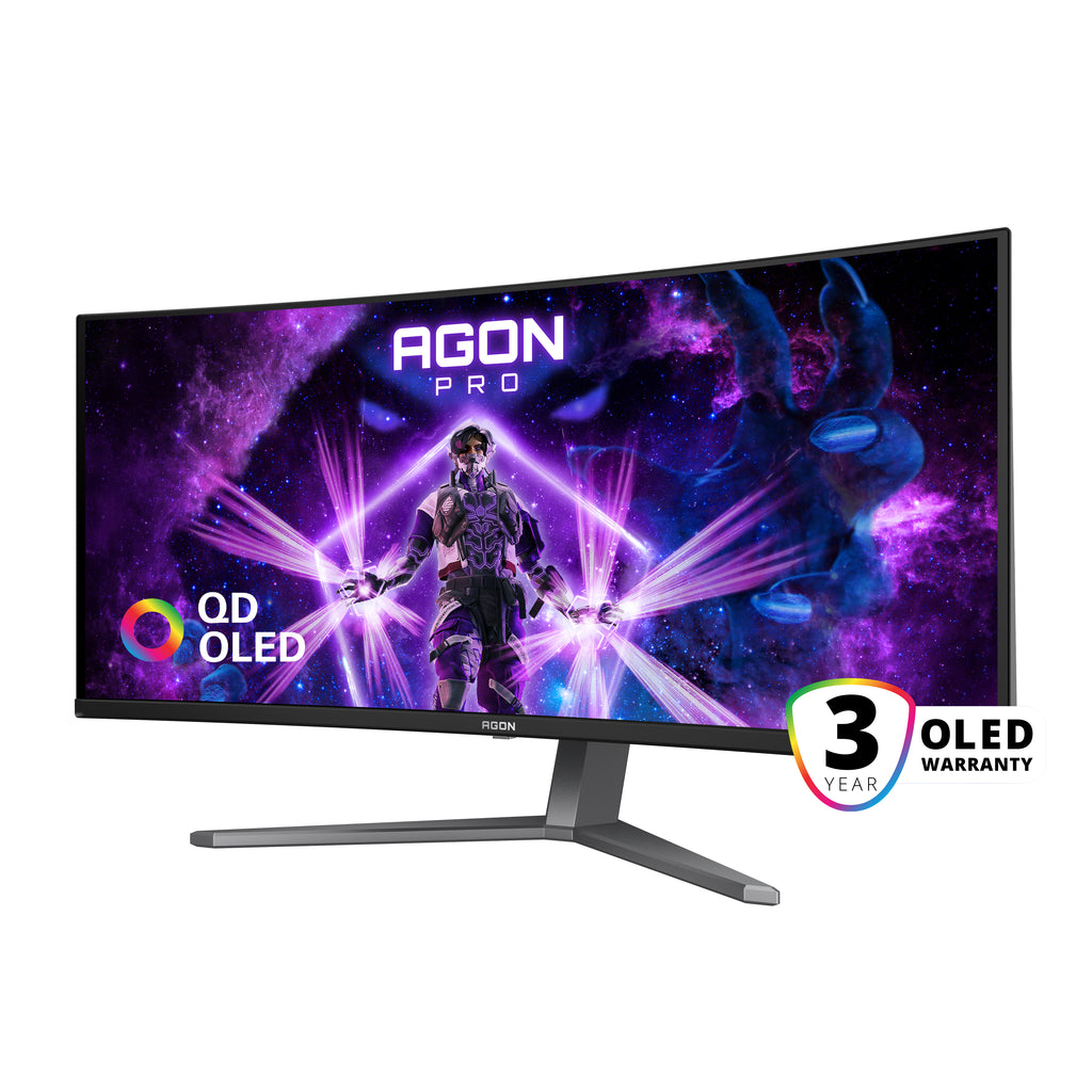 AOC AGON PRO AG346UCD écran plat de PC 86,4 cm (34") 3440 x 1440 pixels Wide Quad HD QD-OLED Noir, Gris