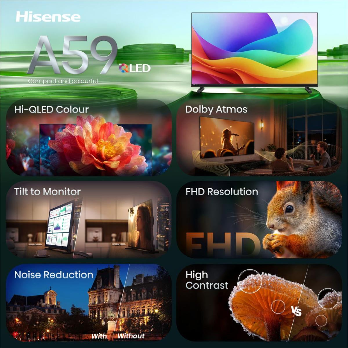 Hisense 40A59S Smart TV 40" Full HD QLED Wifi Noir