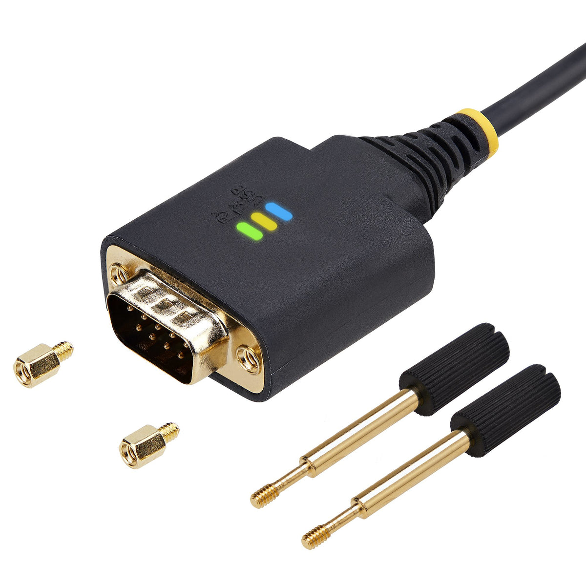 StarTech.com 2P6FFC-USB-SERIAL Adaptateur USB-A vers 2 x DB-9 RS-232, Noir et Gris