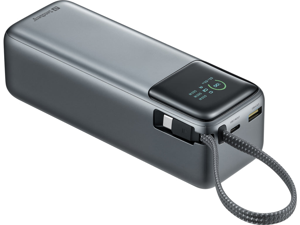 Sandberg 421-31 Powerbank 27000 mAh 240W PD, Batterie Externe LiPo, Noir et Gris