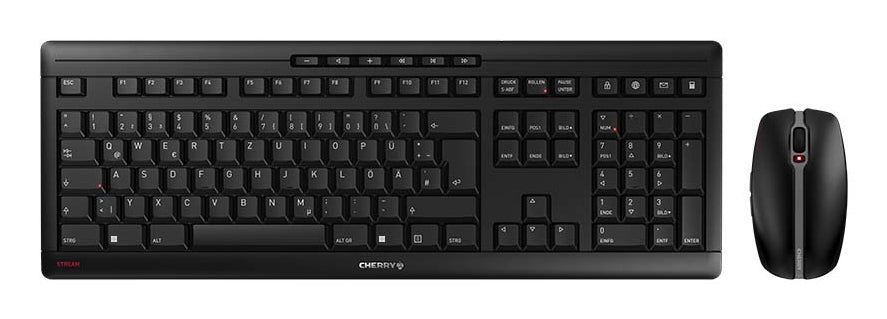 CHERRY Stream Desktop clavier Souris incluse Bureau RF sans fil QWERTZ Allemand Noir