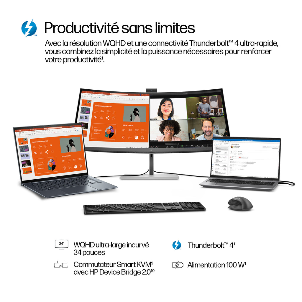 HP Series 7 Pro Écran de conférence WQHD 34 pouces - 734pm Sans PVC - vue 6