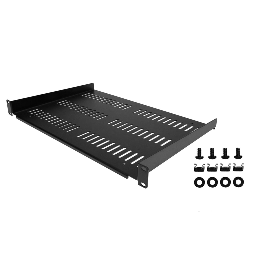 StarTech.com Étagère Rack 19 pouces 1U Ventilée, Profondeur 30,5 cm, Capacité 25 kg, Noir