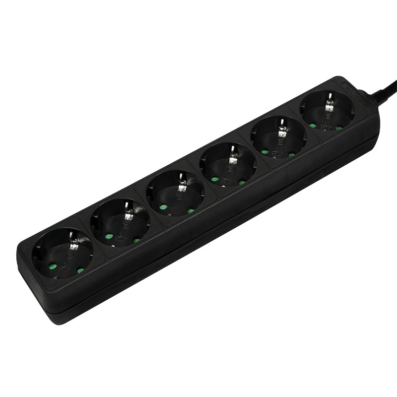 LogiLink LPS238B Multiprise 6 Prises CA, Câble 1,5 m, Noir