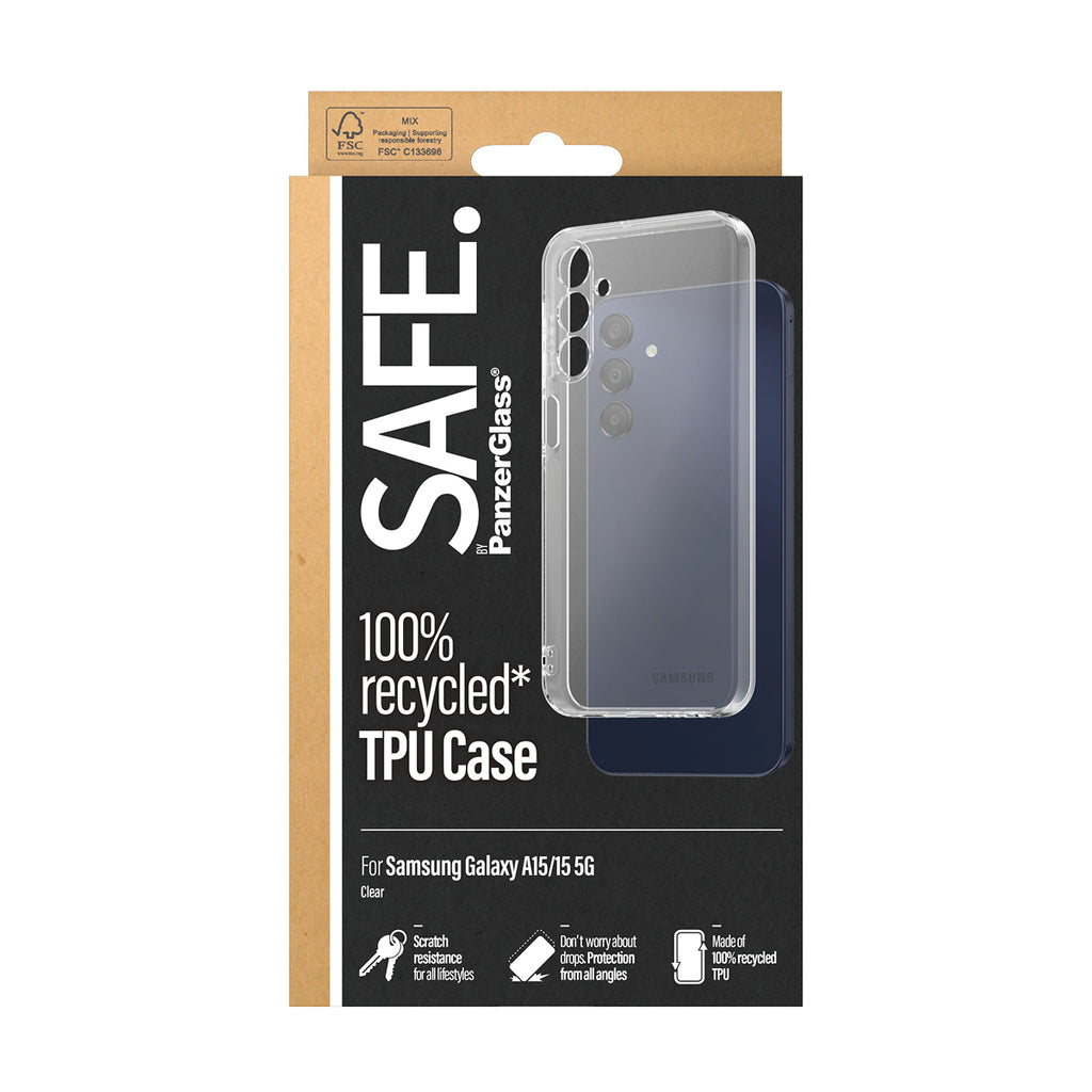 PanzerGlass PanzerGlass SAFE. by ® TPU Case Samsung Galaxy A15 | A15 5G | Transparent coque de protection pour téléphones portables Housse