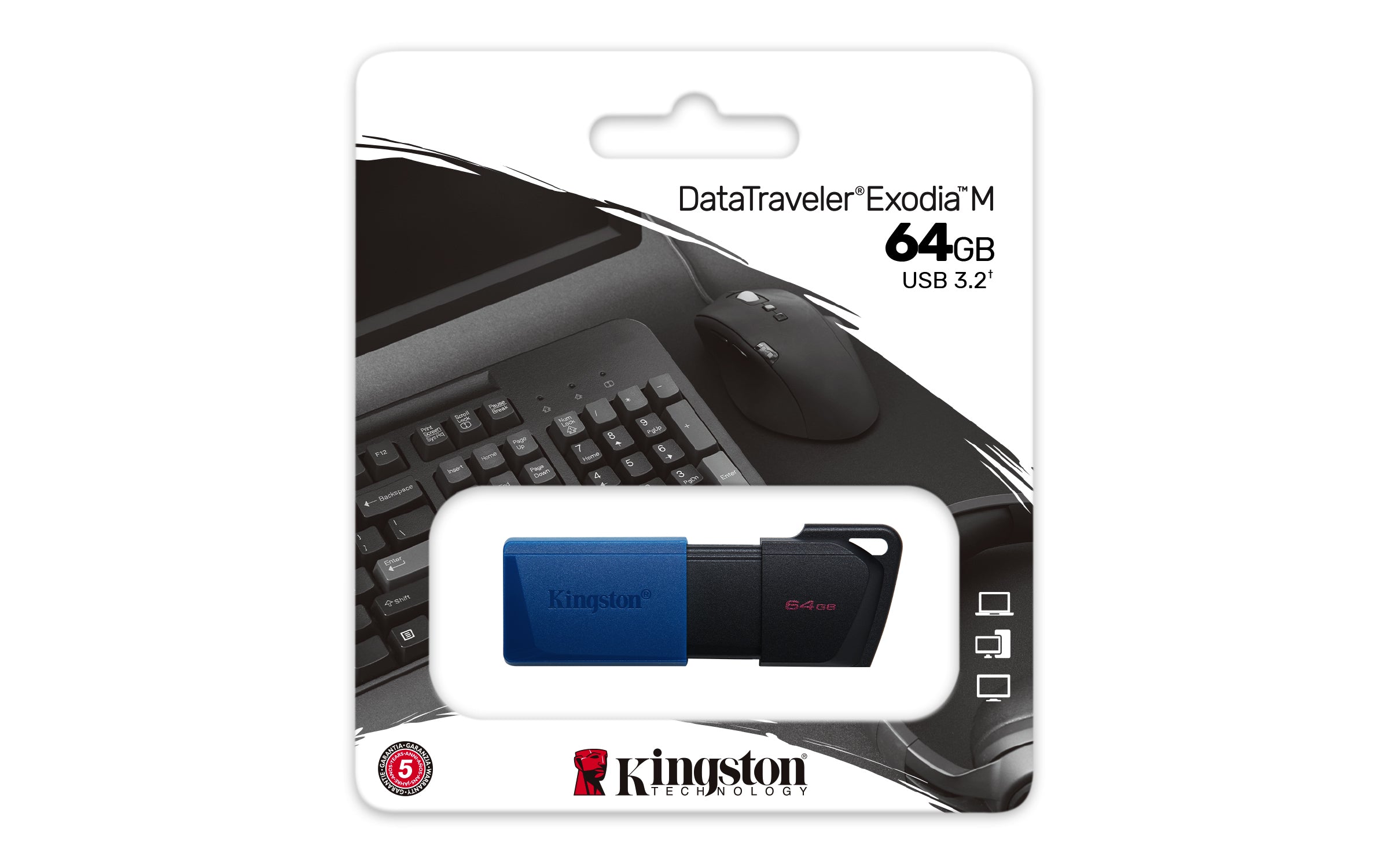 Kingston Technology DataTraveler 64GB USB3.2 Gen 1 Exodia M (Noir + Bleu)