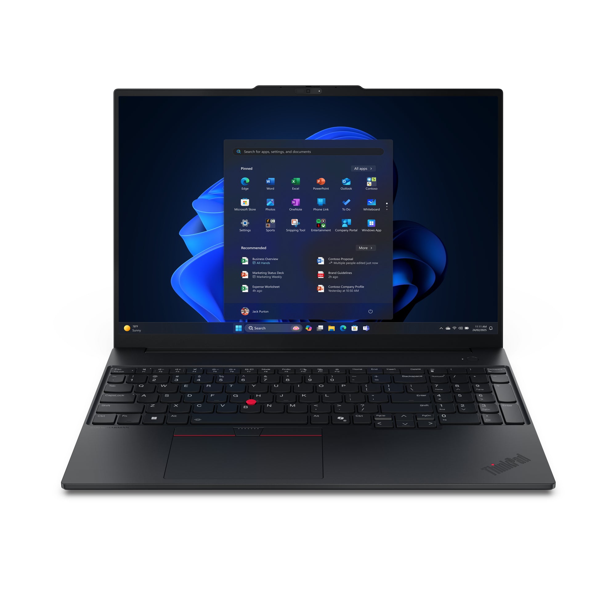 Lenovo ThinkPad E16 Gen 3 (AMD) AMD Ryzen™ 7 250 Ordinateur portable 40,6 cm (16") WUXGA 32 Go DDR5-SDRAM 512 Go SSD Wi-Fi 6E (802.11ax) Windows 11 Pro Nordique Noir