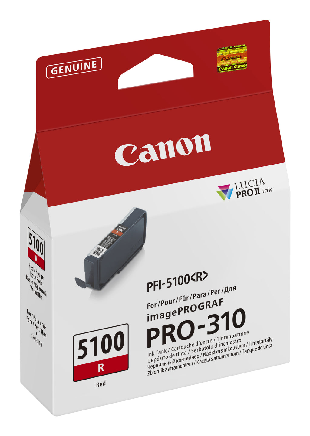 Canon PFI-5100 R Cartouche d'Encre Originale, Rouge