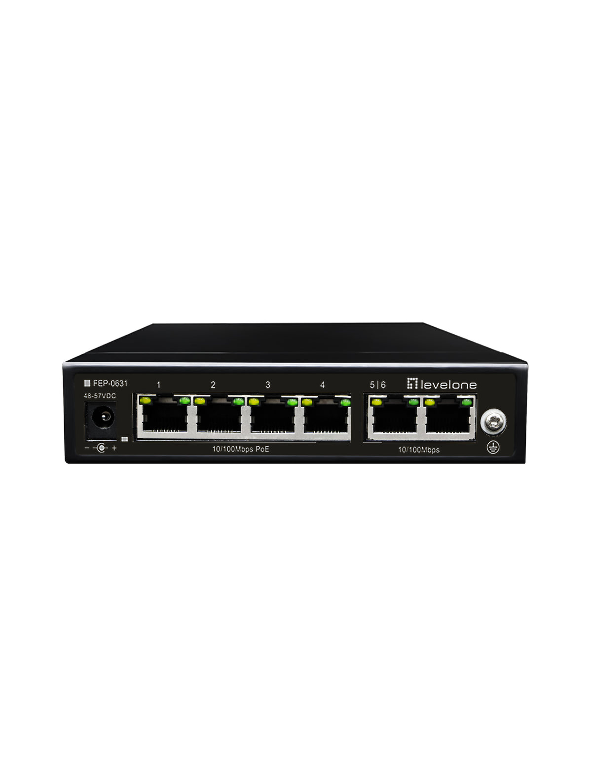 LevelOne FEP-0631 Commutateur Réseau Fast Ethernet 10/100 PoE, 6 Ports RJ-45, Noir
