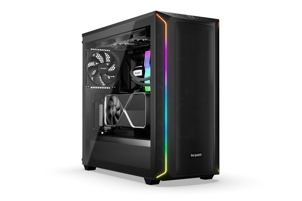 be quiet! Shadow Base 800 Noir | Boîtier PC ARGB vitré, Mini ITX / Micro ATX / ATX / E-ATX, 3 ventilateurs Pure Wings 3 