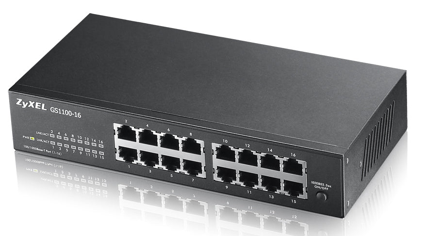 Zyxel GS1100-16 Non-géré Gigabit Ethernet (10/100/1000) Noir