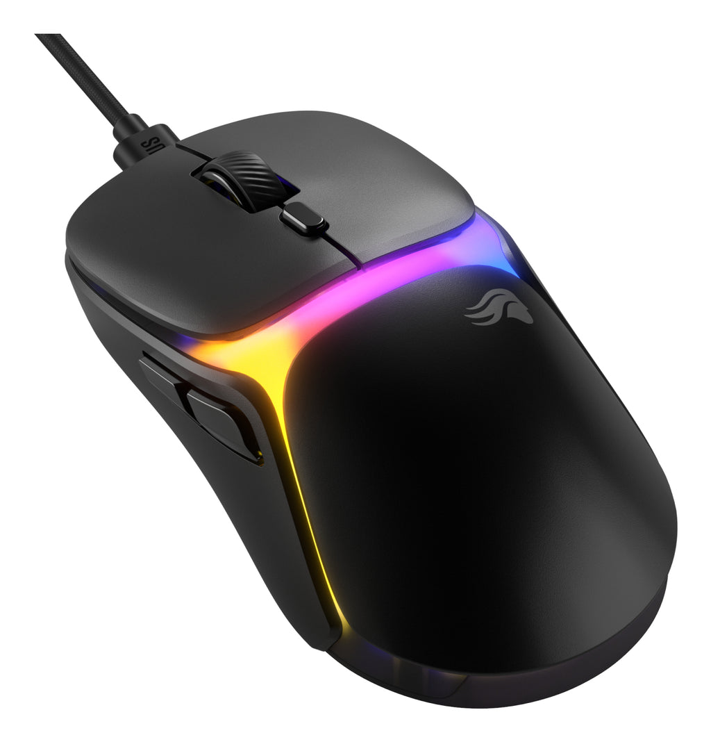 Glorious Gaming Glorious Gaming - Souris gaming filaire Modèle O3 - Ultralégère 54 g, Switch optiques 130M clics, Capteur BAMF 3.0 30k DPI, Suivi 750 IPS, Accélération 50 G, compatible toutes prises en main - Noire