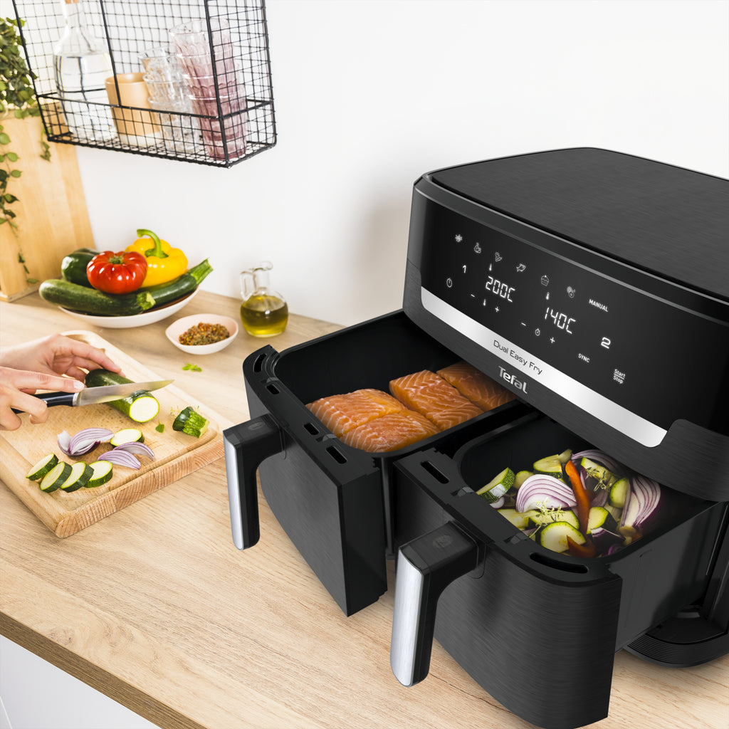 Tefal Easy Fry Dual XXL EY9428E0 friteuse Double 11 L Autonome 2020 W Friteuse d’air chaud Noir - vue 4